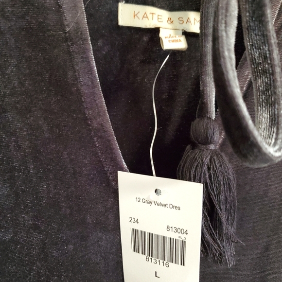 🆕 Kate and Sam Velvet Ruffle Dress SZ large - Picture 4 of 4